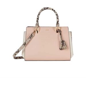 Aldo Pink and Cream Satchel with Chain Detail